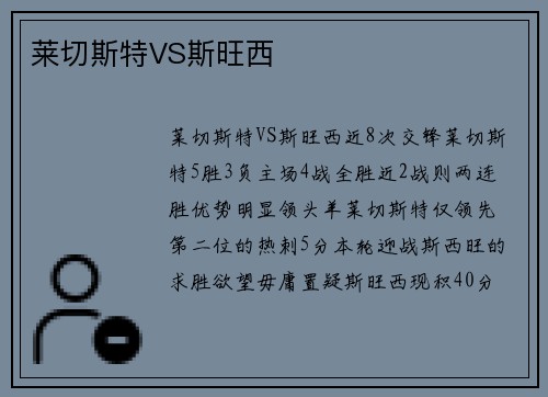 莱切斯特VS斯旺西